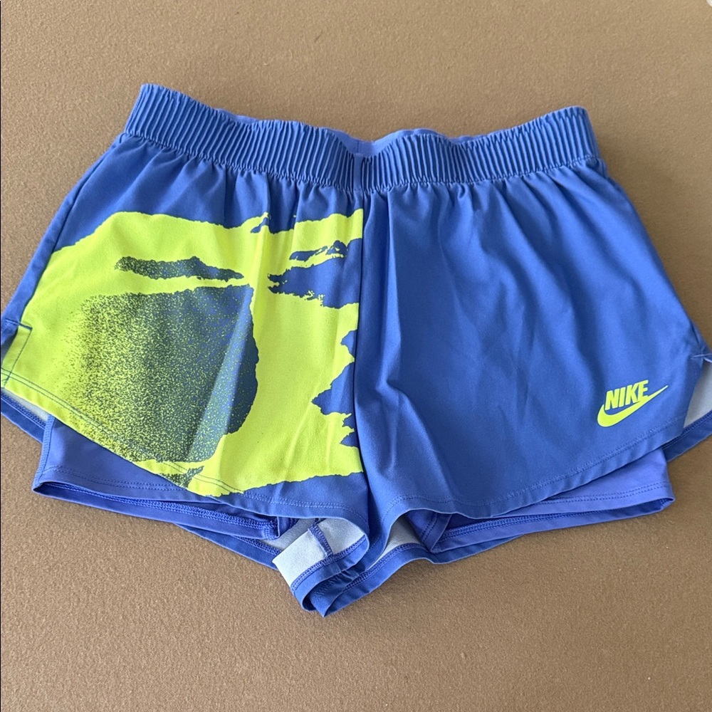 Nike Vibrant Blue and Lime Green Shorts